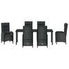 vidaXL Conjunto de Comedor de Jard&iacute;n 7 pcs Negro rat&aacute;n sint&eacute;tico