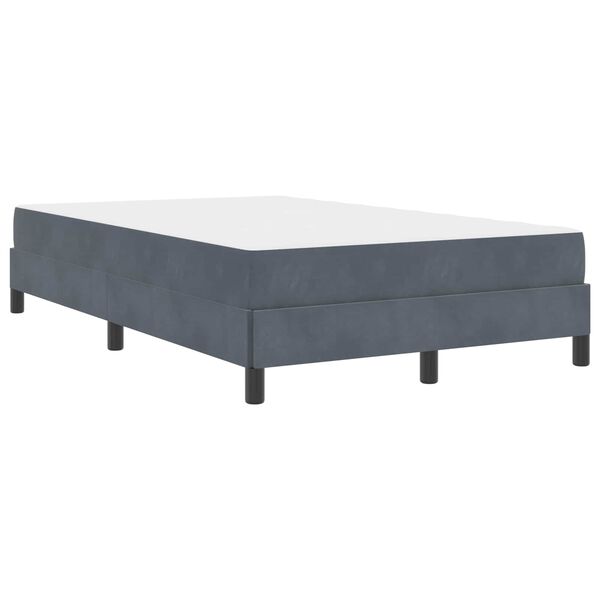 vidaXL Cama tipo Box Spring con colch&oacute;n Gris oscuro 120 x 190 cm tela