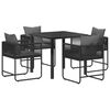 vidaXL Conjunto de Comedor de Jard&iacute;n 5 uds. Negro y Antracita