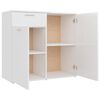 vidaXL Aparador de madera contrachapada blanco brillante 80x36x75 cm