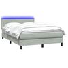 vidaXL Cama box spring con colch&oacute;n y LED terciopelo gris claro 160x220 cm
