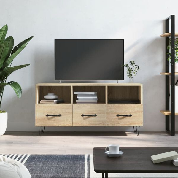 vidaXL Mueble de TV madera de ingenier&iacute;a roble Sonoma 102x36x50 cm