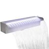 vidaXL Fuente cascada rectangular LED piscina acero inoxidable 45 cm