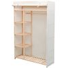 vidaXL Armario de tela y madera de pino 110x40x170 cm