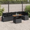 vidaXL Conjunto de sof&aacute; de jard&iacute;n 7 pcs Negro Polirat&aacute;n