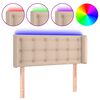 vidaXL Cabecero con LED cuero sint&eacute;tico capuchino 103x16x78/88 cm