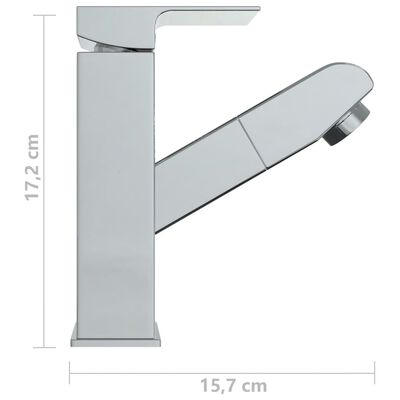 vidaXL Grifo para lavabo con función extraíble cromado 157x172 mm
