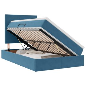 vidaXL Cama con almacenamiento y LED con LED Azul Oscuro 120 x 200 cm