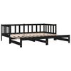 vidaXL Sofá cama extraíble sin colchón negro 2x(90x190) cm