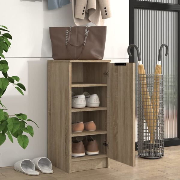 vidaXL Mueble zapatero madera contrachapada roble sonoma 30x35x70 cm