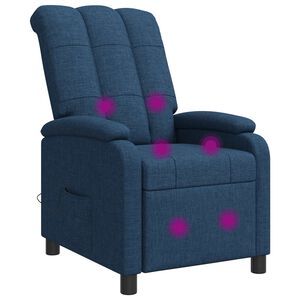 vidaXL Silla de masajes reclinable Azul Tela