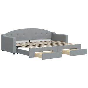 vidaXL Sof&aacute; cama nido con cajones tela gris claro 80x200 cm