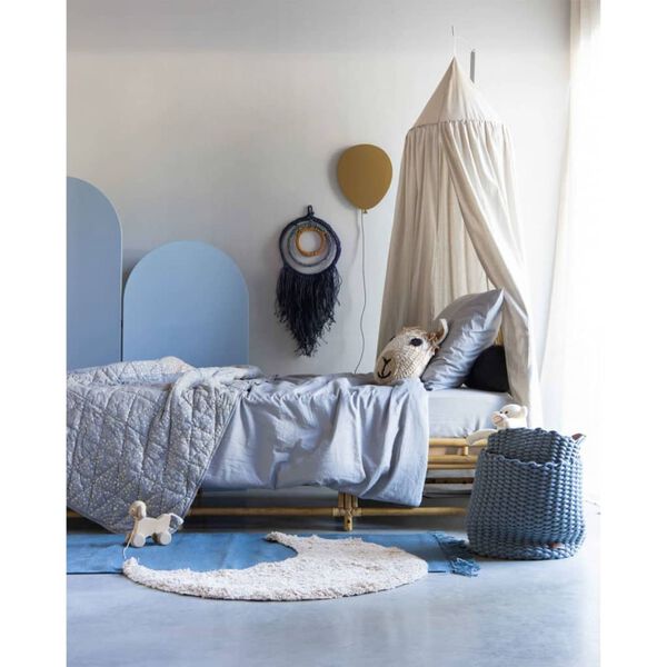 KidsDepot Juego de cestos Korbo 2 pzas algod&oacute;n color niebla L