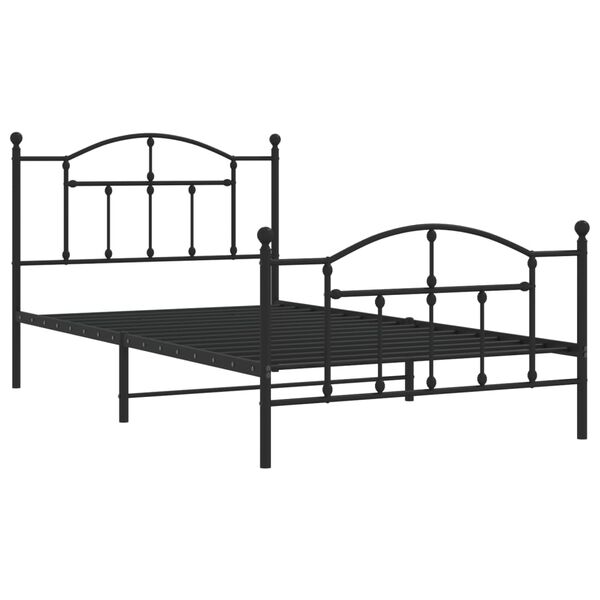 vidaXL Estructura cama sin colchón con estribo metal negro 107x203 cm