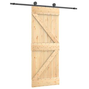 vidaXL Puerta Corredera Natural y negro 70 x 210 cm