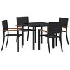 vidaXL Conjunto de Comedor de Jard&iacute;n 5 pcs Negro