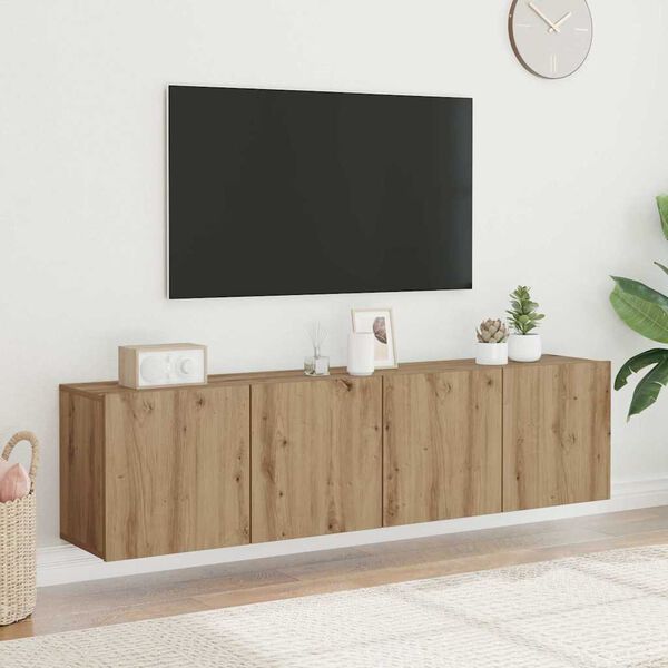 vidaXL Muebles de TV de pared 2 unidades roble artisian 80x30x41 cm
