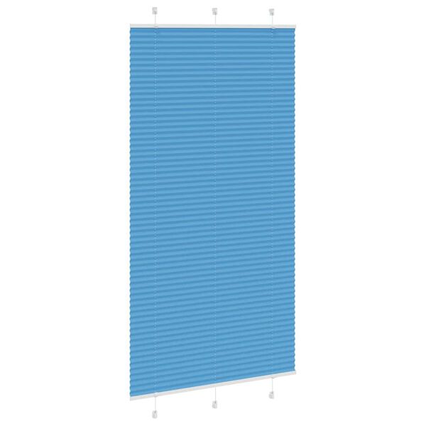 vidaXL Estor Plisado azul 110x200 cm Tela Ancho 109,4 cm Poli&eacute;ster
