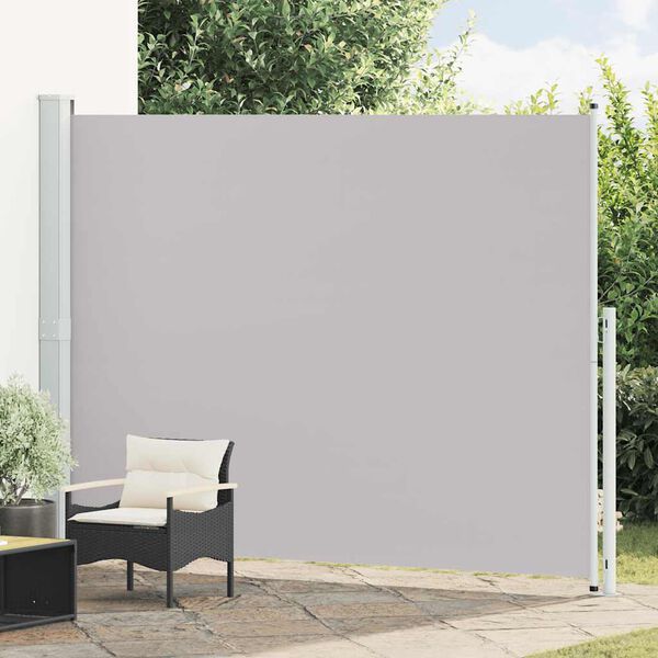 vidaXL Toldo lateral retr&aacute;ctil para patio gris 220x300 cm