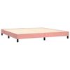 vidaXL Cama box spring colch&oacute;n y LED terciopelo rosa 200x200 cm