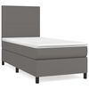 vidaXL Cama box spring con colch&oacute;n cuero sint&eacute;tico gris 100x200 cm