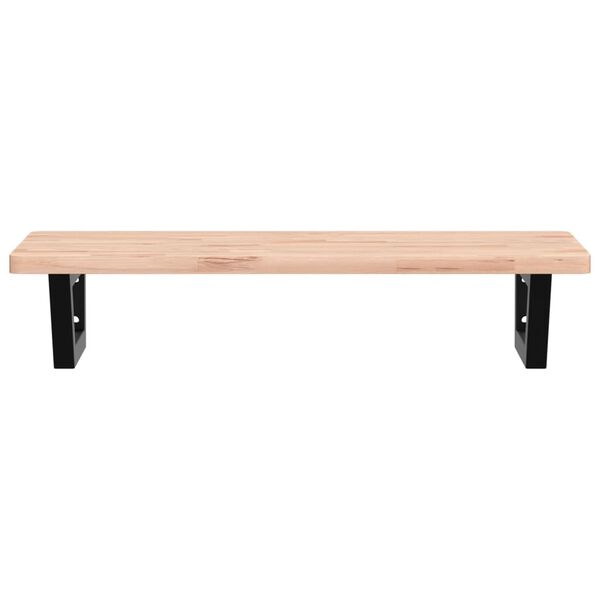 vidaXL Estante de lavabo de pared de acero y madera maciza de haya