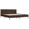 vidaXL Estructura cama madera ingenier&iacute;a metal marr&oacute;n roble 180x200 cm