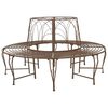 vidaXL Banco de &Aacute;rbol 8-N&uacute;mero de plazas &Oslash; 160 x 89 cm Acero