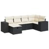 vidaXL Set de sof&aacute;s de jard&iacute;n 6 piezas y cojines rat&aacute;n sint&eacute;tico negro