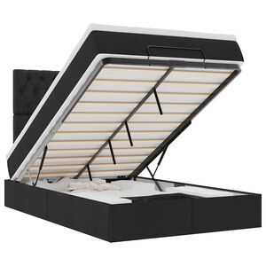 vidaXL Estructura cama otomana colch&oacute;n tela negro 120x200cm