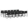 vidaXL Juego de comedor de jard&iacute;n 13 pzas con cojines textileno negro