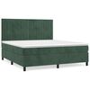 vidaXL Cama box spring con colch&oacute;n terciopelo verde oscuro 160x200 cm