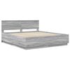 vidaXL Estructura de cama con cabecera Gris Sonoma 200 x 200 cm