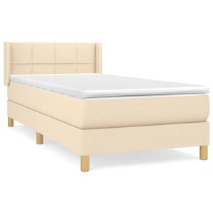 vidaXL Cama box spring con colch&oacute;n tela color crema 80x200 cm