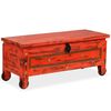 vidaXL Baúl de almacenaje de madera maciza de mango 101x39x42 cm rojo