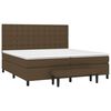 vidaXL Cama box spring con colch&oacute;n tela marr&oacute;n oscuro 200x200 cm