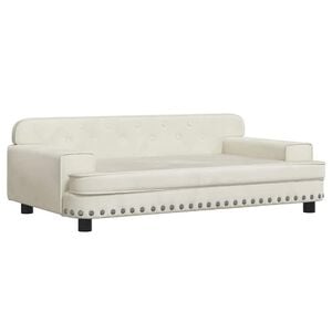 vidaXL Sof&aacute; para ni&ntilde;os de terciopelo crema 90x53x30 cm