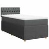 vidaXL Cama box spring con colch&oacute;n tela gris oscuro 100x200 cm
