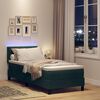 vidaXL Cama Box Spring LED con LED Verde oscuro 80 x 200 cm Terciopelo