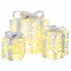 vidaXL Caja de regalo navide&ntilde;a iluminada 3 uds. 150 LED Blanco C&aacute;lido