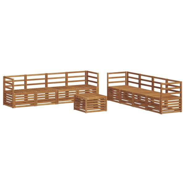 vidaXL Juegos de sof&aacute;s 9 pcs Natural Madera de Acacia S&oacute;lida