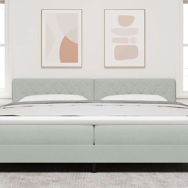 vidaXL Cabecero con cabecera Gris Claro 200 cm Cuero sint&eacute;tico