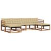 vidaXL Conjunto de sof&aacute;s de exterior 6 uds. Natural y Beige