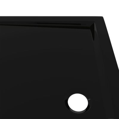 vidaXL Plato de ducha rectangular negro ABS 80x100 cm