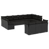 vidaXL Set de sof&aacute;s de jard&iacute;n y cojines 13 pzas rat&aacute;n sint&eacute;tico negro