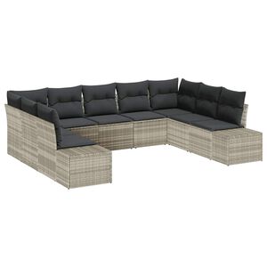 vidaXL Conjunto de sof&aacute;s de jard&iacute;n 9 uds. 8-N&uacute;mero de plazas