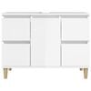 vidaXL Armario de lavabo madera contrachapada blanco brillo 80x33x60cm