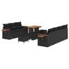 vidaXL Conjunto de sof&aacute;s de jard&iacute;n 10 pcs Negro rat&aacute;n sint&eacute;tico