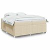 vidaXL Cama box spring con colch&oacute;n tela color crema 200x200 cm