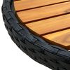 vidaXL Mesa de centro ratán sintético y madera maciza de acacia 60 cm